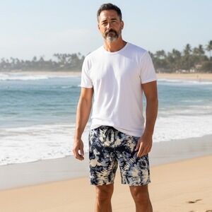 BYLT Premium Basics Coastal Boardshort Men's Size S Tie Dye Print Swim Trunks